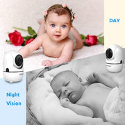 HelloBaby Upgrade Monitor, 5''Sreen with 30-Hour Battery, Pan-Tilt-Zoom Video Baby Monitor with Camera and Audio, Night Vision, VOX, 2-Way Talk, 8 Lullabies and 1000ft Range No WiFi, Ideal Gifts