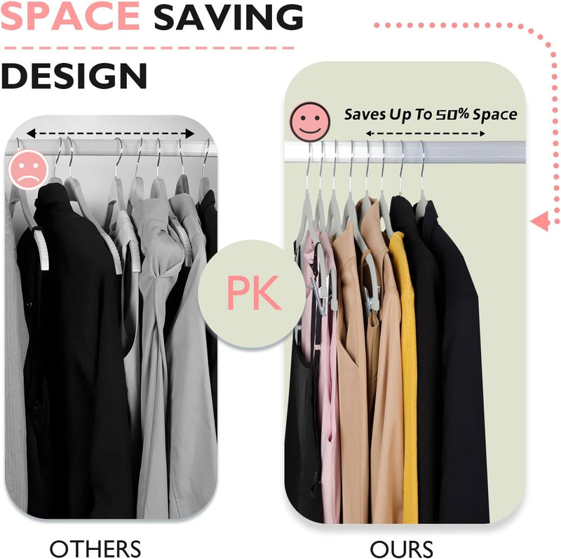 ManGotree 30 cm Baby Velvet Hangers with Movable Clips, Non-Slip Kids Felt Hangers, Ultra-Thin Space-Saving Children's Clothes Hangers for Skirts, Pants, Dresses, Shirts, Jackets (16 Pack, Pink)