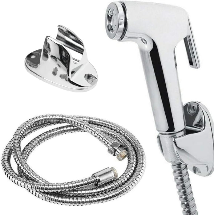 ECVV Bidet Sprayer for Toilet-Adjustable Water Pressure Control with Bidet Hose, Toilet Shattaf Adapter Spray Handheld Bidet Shower Head Wall Bracket Hose Kit | 1.2M |