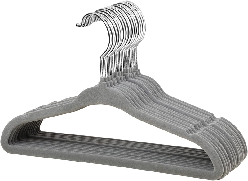 ManGotree Baby Velvet Hangers, Infant and Toddler Hangers, Non-Slip Children Hangers, Ultra-Slim Space Saving Kids Hangers, Sturdy Clothes Hangers 15 Pack (White)