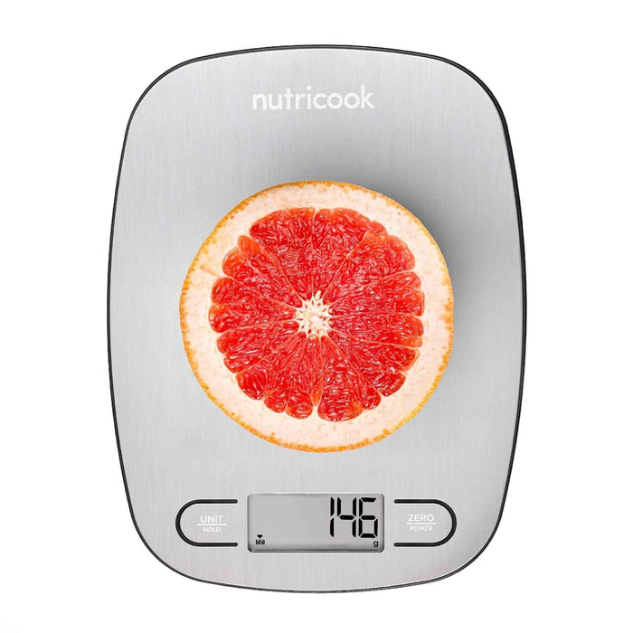 Nutricook Digital Kitchen Scale Eko, 5Kg Capacity, Stainless Steel Food Scale For Baking And Cooking - 4 Weighing Sensors, Tare/Zero, Auto-Off & Auto Calibrate Function,2 Years Warranty
