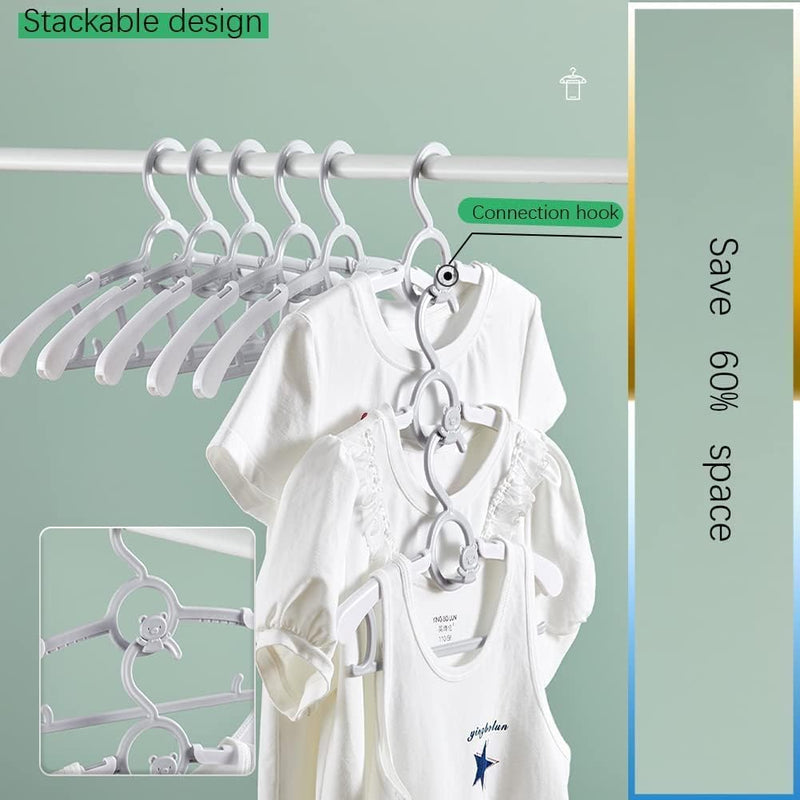 NC Baby Hangers Adjustable for Infants Toddlers 11" - 14" Children Coat Hangers Kids Child Nursery Closet Hangers Non-Slip Extendable Laundry Infant Hangers for Newborn to Teenagers Clothes 20pcs