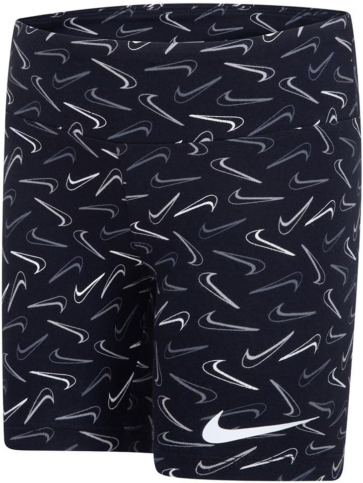 NKG SWOOSH LOGO BIKE SHORTS for Unisex Kids BLACK 6X – image 1