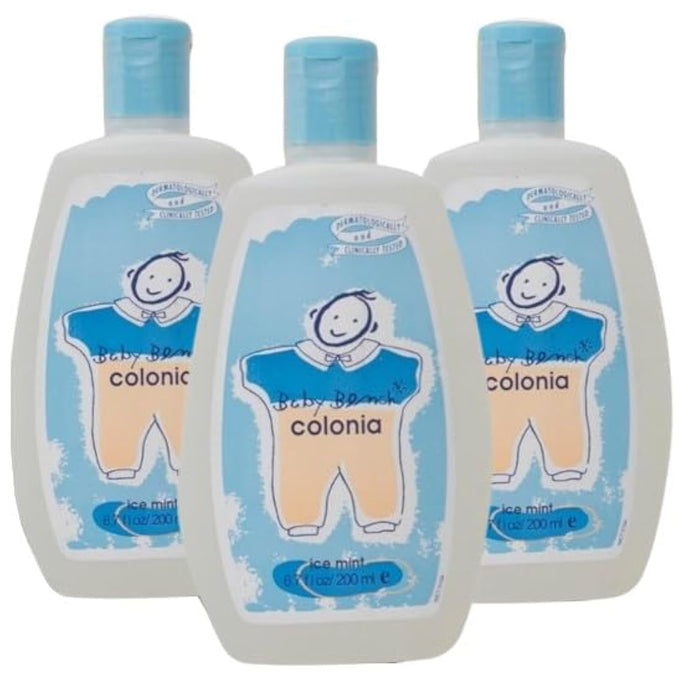 Baby Bench Colonia ICE MINT COLOGNE | Perfume for Babies, Gentle & Safe, Mild Fragrance | Long-lasting Moisture & Delicate Fragrance | Safe for Mother's Hands & Baby's Skin 200 ml - (Pack of 3).
