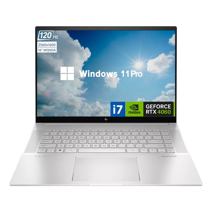 HP Envy i7 4060 Business Laptop, 16" WQXGA Touchscreen, 120Hz, Intel Core i7-13700H, GeForce RTX 4060, 32GB DDR5 RAM, 1TB PCIe M.2 SSD, Wi-Fi 6, Windows 11 Pro, Silver