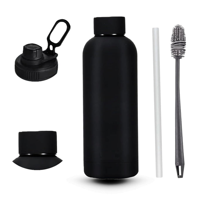 Stainless Steel Water Bottle 1.2litre, 40oz Double Wall Vacuum Insulated Water Bottle for Kids with Extra Lid, Straw and Silicon Cleaning Brush-Coldest Gym Bottles BPA-Free and Leak Proof Bottle