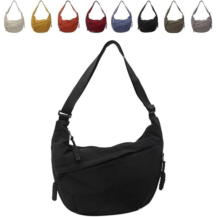 Women's Fashion Plain Color Nylon Crossbody Bag, Limorence Crossbody Bag, Fashion Plain Color Nylon Crossbody Bag, Nylon Crossbody Hobo Bag, Nylon Crossbody Bags for Women