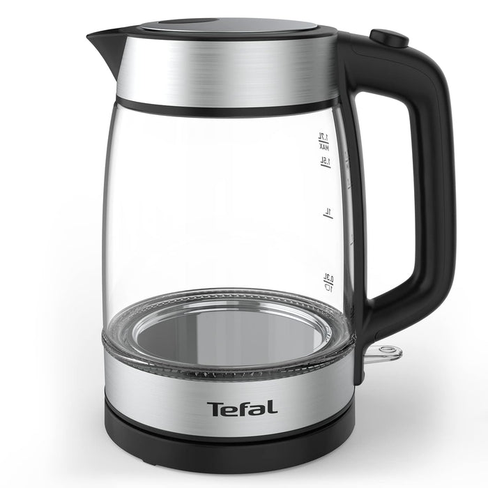 TEFAL Kettle | 1.7 L Glass Electric Kettle | 18050-2200 W | Concealed Heating Element | Cordless 360° Design | Removable Anti-Scale Filter | Precision Spout | Assisted Lid Opening | KI700827