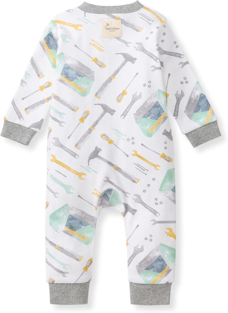 Burt's Bees Baby baby-boys Sleep and Play Pjs, 100% Organic Cotton One-piece Zip Front Footless Romper Jumpsuit Pajamas