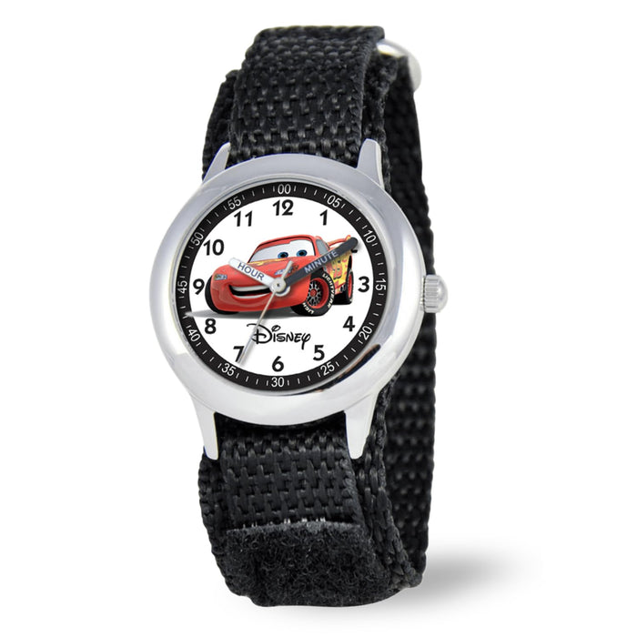 Disney Cars Kids' Stainless Steel Time Teacher Analog Quartz Nylon Strap Watch, CARS, NO SIZE, SS Kids