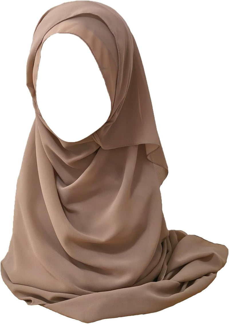 HURESON Instant Chiffon Hijab Set 3-in-1 Hijabs Scarf with Built-in Magnets and Undercap Head Wraps with Model Cap