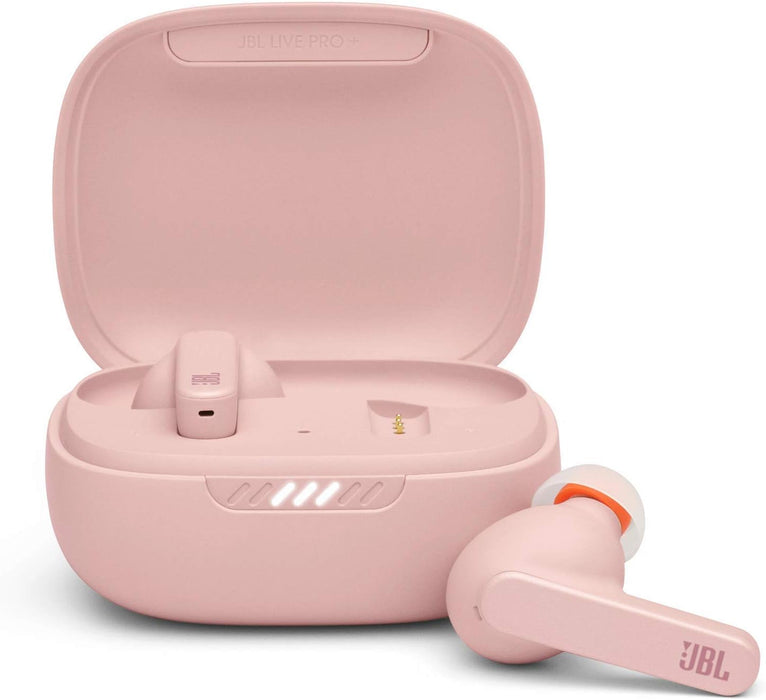JBL Live Pro+ TWS True Wireless Noise Cancelling Earbuds, Powerful Signature Sound, ANC + Smart Ambient, 28H Battery, Charging, 3-Mics Technology, Dual Connect, Water Resistant - Pink