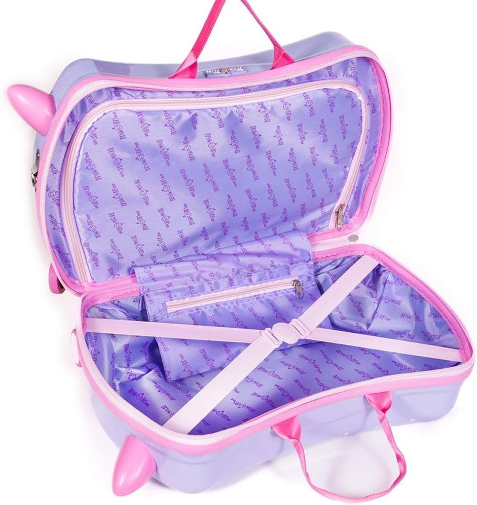 MILK&MOO Rideable Kids Suitcase Little Mermaid, Fun and Safe, Durable, Spacious, and Ergonomic Design, Enjoyable Journeys with 360-Degree Swivel Wheels,Suitable for Children Aged 2-6 Years