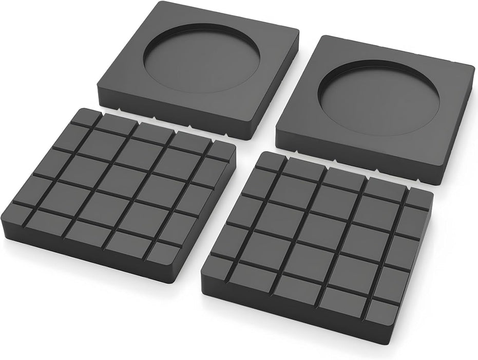 Azonee 4 Pieces Washing Machine Anti-Vibration Pads, Shock Absorption Non-Slip Grip Feet Pads Black Rubber Anti-Vibration Pads for Washing Machines and Dryers, Washing Machine Feet Pads