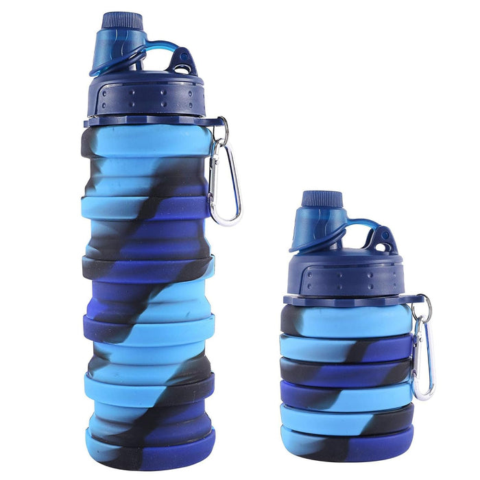Aputue Silicone Collapsible Water Bottles, Leak Proof BPA Free Foldable Water Bottle, Collapsible Cups for Traveling Camping Hiking Kids, Reuseable Expandable Silicone Collapsible Cup
