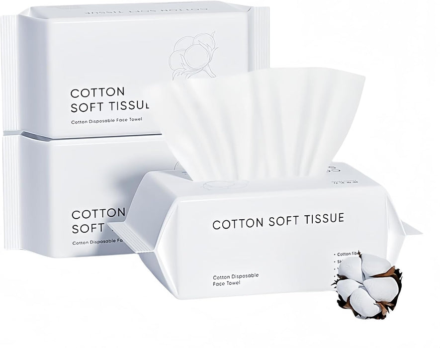 3 Packs Disposable Face Towel ,Lint-Free Biodegradable Clean Towels, Soft Dry Wipe Facial Tissue,for Cleaning Face Makeup Removing Travel