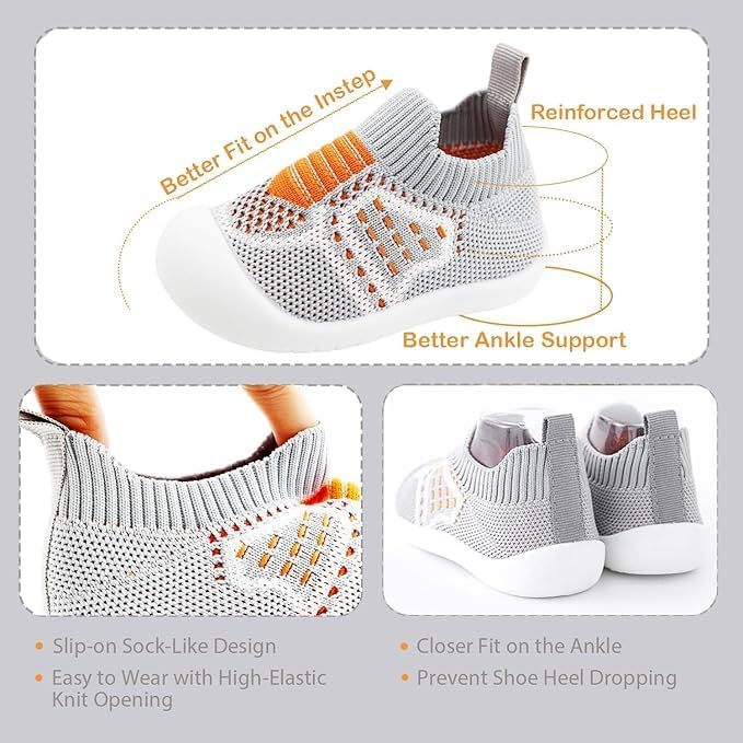ZONEY Baby Shoes Toddler First Walking Shoes Infant Sneakers Breathable Knitted Mesh Boy & Girls Shoes