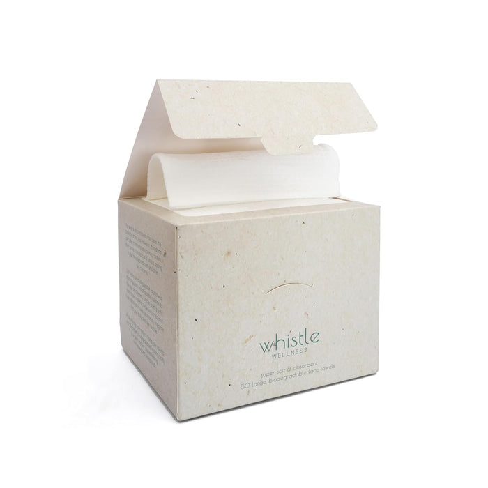 Whistle Wellness� Disposable Face Towel - Soft Biobased Super Absorbent Face Towels