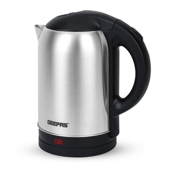 Geepas Stainless Steel Electric Kettle With Auto Shutt off and Boil Dry Protection 2 L 1800 W GK5466 Silver/Black