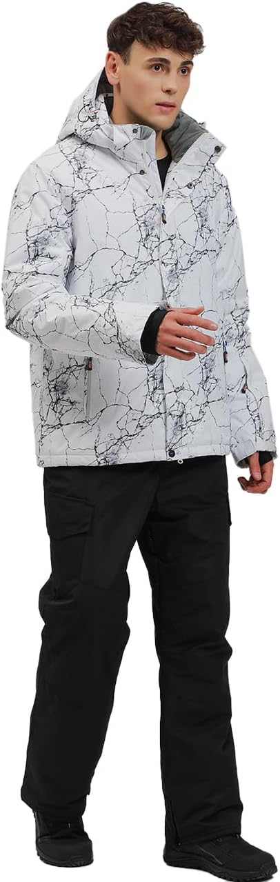 HOTIAN Men's Ski Jacket and Pants Set Snowboard Suit Waterproof SOutdoor Winter Snow Jackets Windproof Mountain Snowsuit