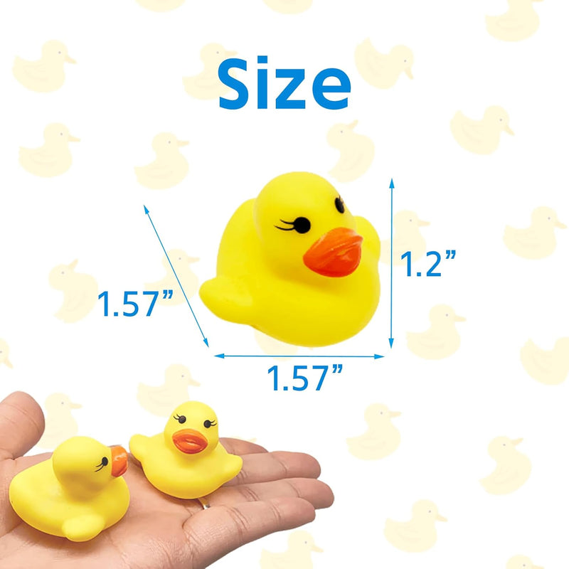 IEDASING'S CHOICE Rubber Ducks 100pcs, Mini Squeak Ducks Float for Baby Shower, Bath Time Fun, Car Ducking, Kids Birthday Party Favors, Game Gifts(1.57 x 1.57 x 1.2Inch, Yellow)