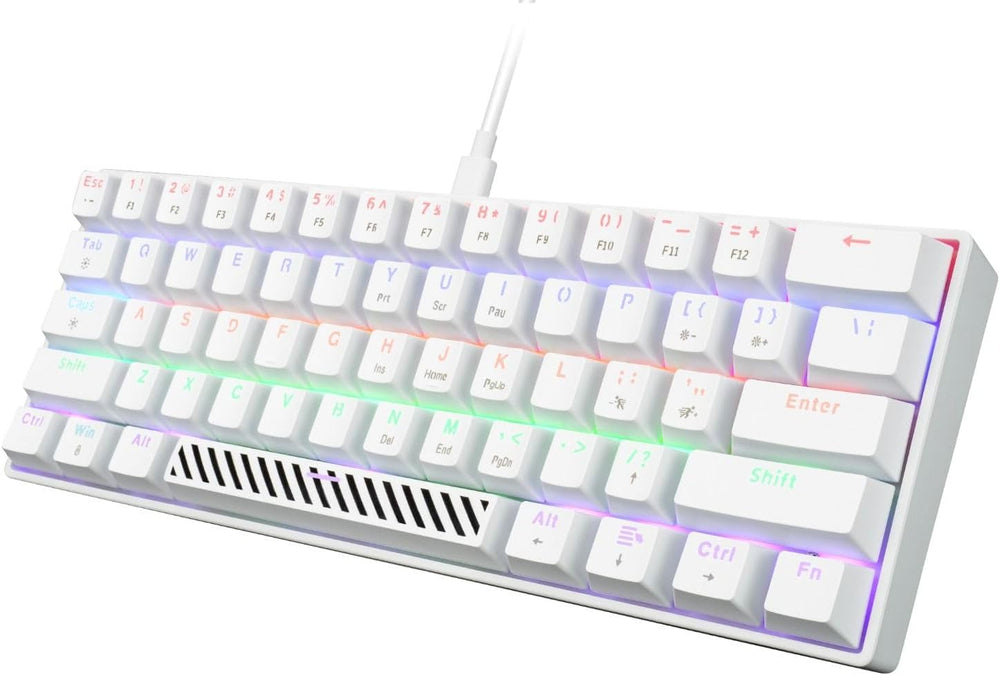 Alpha Pack 3-in-1 Gaming Bundle Keyboard, 65g Lightweight Mouse & Mousepad - White