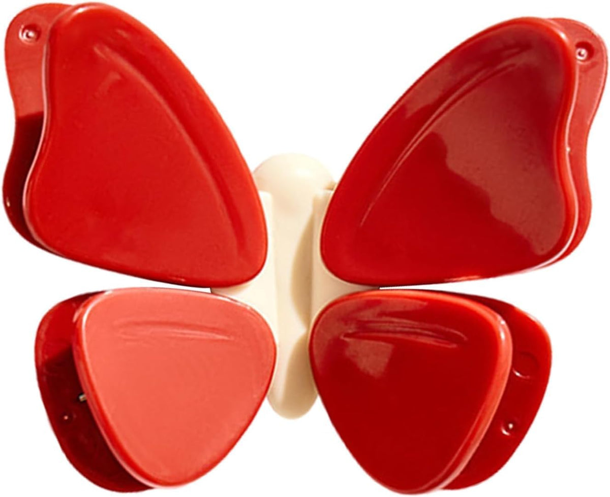 Tazweeq Butterfly Magnetic Chip Clips, Detachable Fridge Magnets for Food Bags, Strong Hold Kitchen & Whiteboard Organizer, Red – image 1