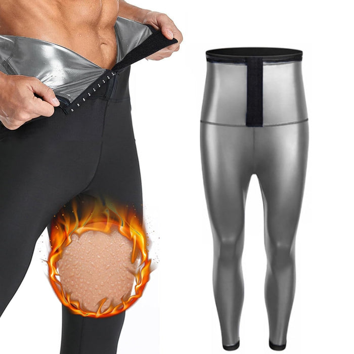 Men's high-waisted tights, sauna sports shorts, waist slimming trainer, sweat-absorbing thermal shaping pants