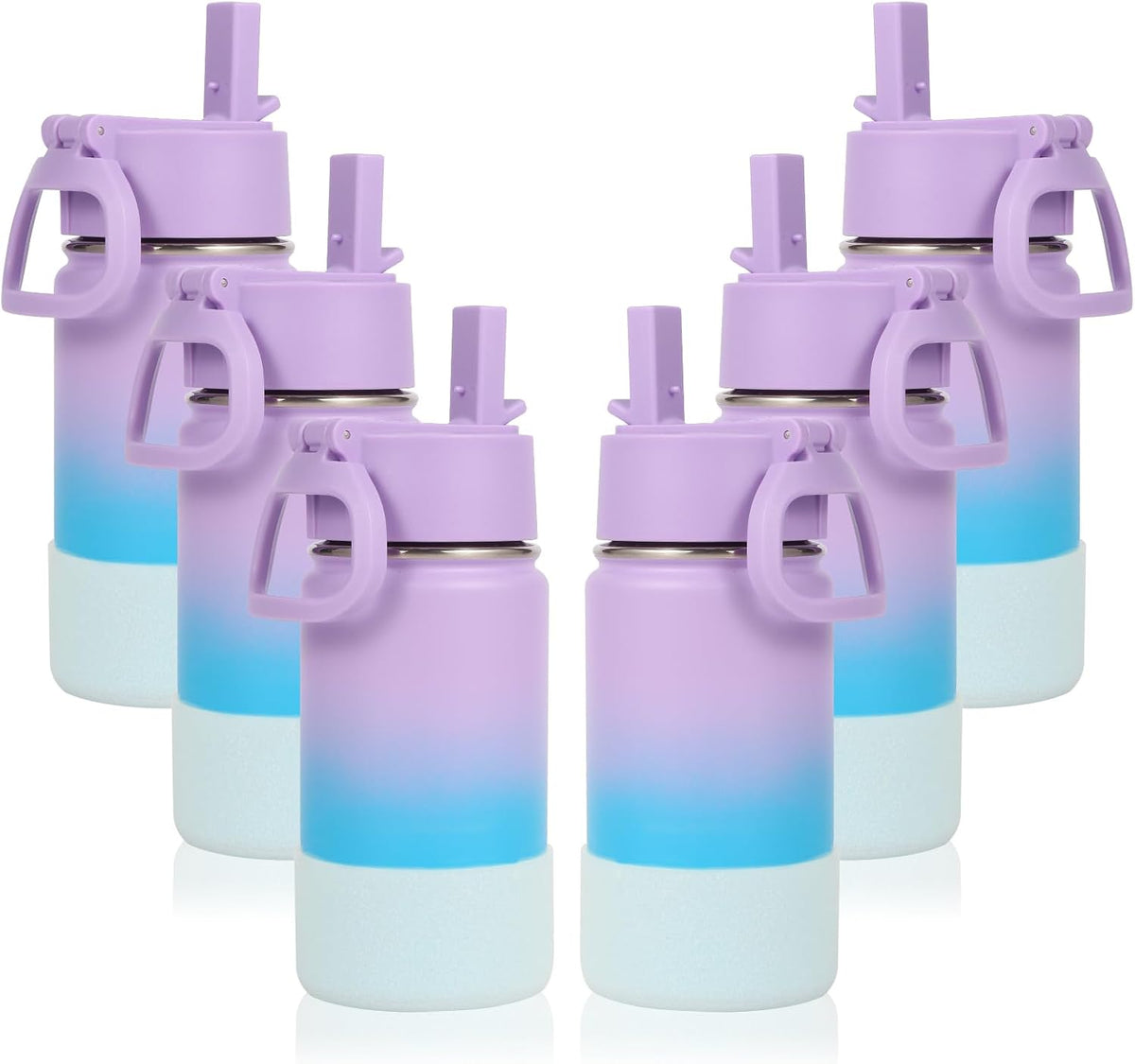 14oz Water Bottle with Straw Lid and Silicone Boot Bulk 2 Pack,Stainless Steel Insulated Cups for Boys & Girls Multipack,Double Wall Vacuum Leakproof Kids bottles(Red,1) โ image 11