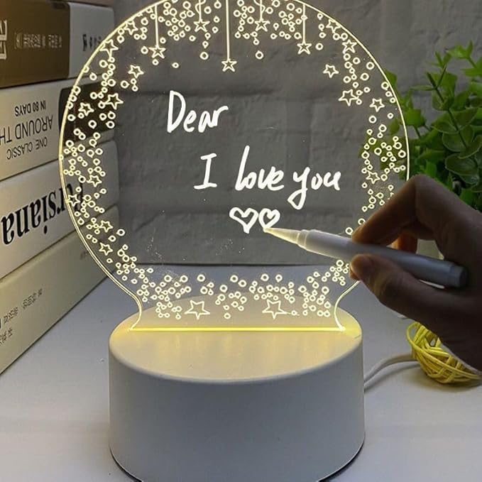 Yameem يميم Gifts, 3D LED Message Board Night Light, Personalized Acrylic Message Board Night Light, The Perfect Romantic Gift Birthday Gift, Night Light, and Room Decor for Her.
