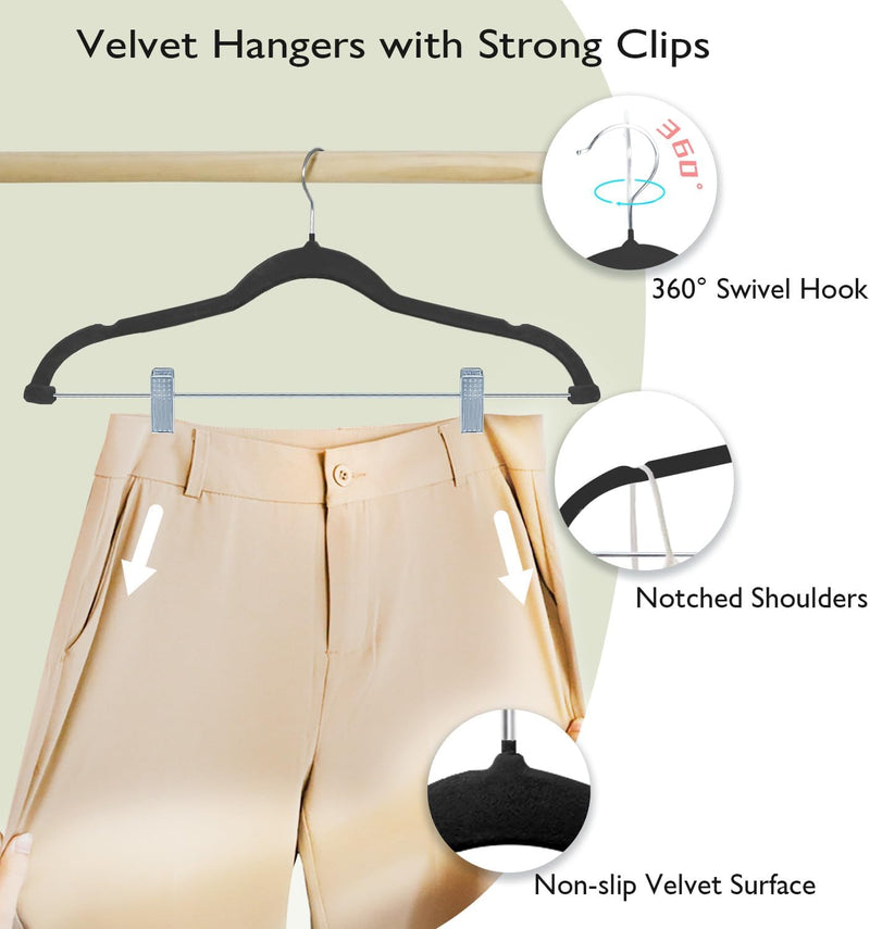 ManGotree 30 cm Baby Velvet Hangers with Movable Clips, Non-Slip Kids Felt Hangers, Ultra-Thin Space-Saving Children's Clothes Hangers for Skirts, Pants, Dresses, Shirts, Jackets (16 Pack, Pink)