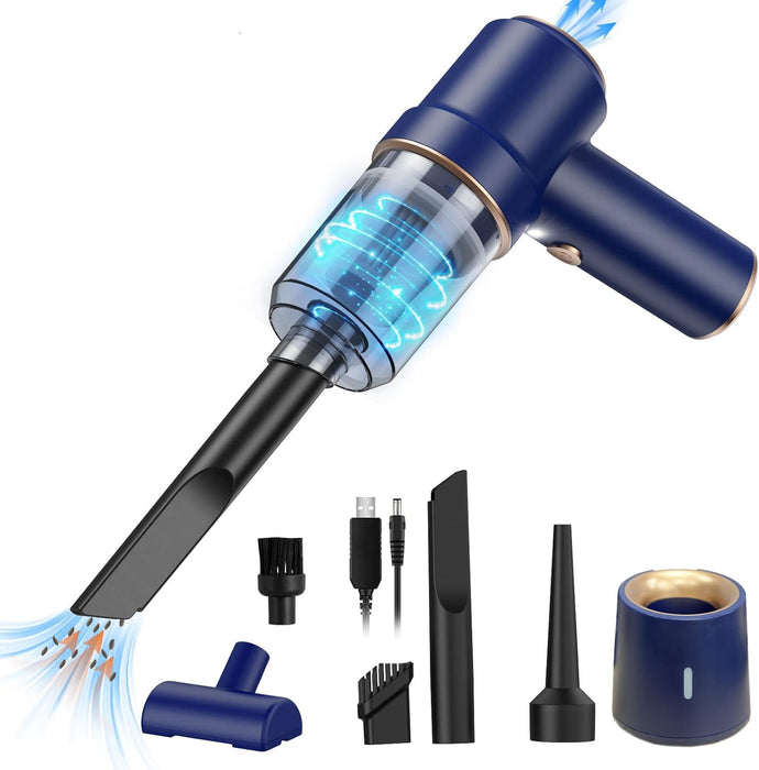 VorsiPro Handheld Vacuum Cordless, 8000Pa Car Vacuum Cleaner with LED Light, USB Rechargeable Portable Mini Vacuum with Suck and Blow for Car, Computer, Sewing Machine (A)