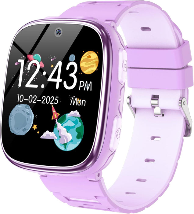 Kids Smart Watch Girls Boys - Smart Watch for Kids Game Watch Gifts for 4-12 Years Old with 15 Games Camera Alarm Video Music Player Pedometer Flashlight Birthday Gift Toys for Boys Girls (Blue)