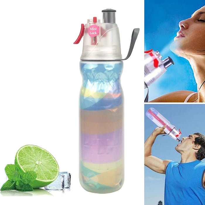 conery Sport Spray Water Bottle,Insulated Sports Water Bottle with Spray Mist and Sip Kids Cool Misting Water Bottles School 20oz/590ml for Gym Cycling Running Climbing(Colorful)