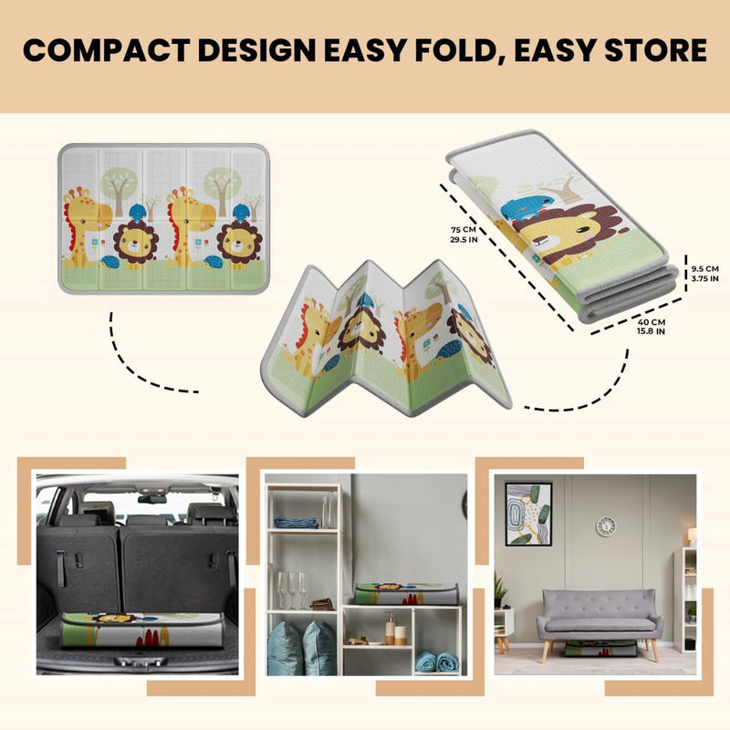 Joybopple Foldable Baby Play Mat Made Of XPE Foam Mat | Extra Large Size 79" x 59", Featuring Safe Materials, Play Matt Baby For Infants & Toddlers. Easy To Clean With Non peeling Material.