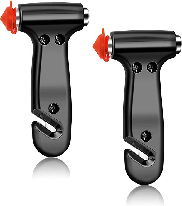 KASTWAVE 2 Pack Car Safety Hammer, 5-in-1 Tool with Window Breaker and Seat Belt Cutter, Auto Multifunctional Escape Hammer for Accident, Vehicle Survive Accessories