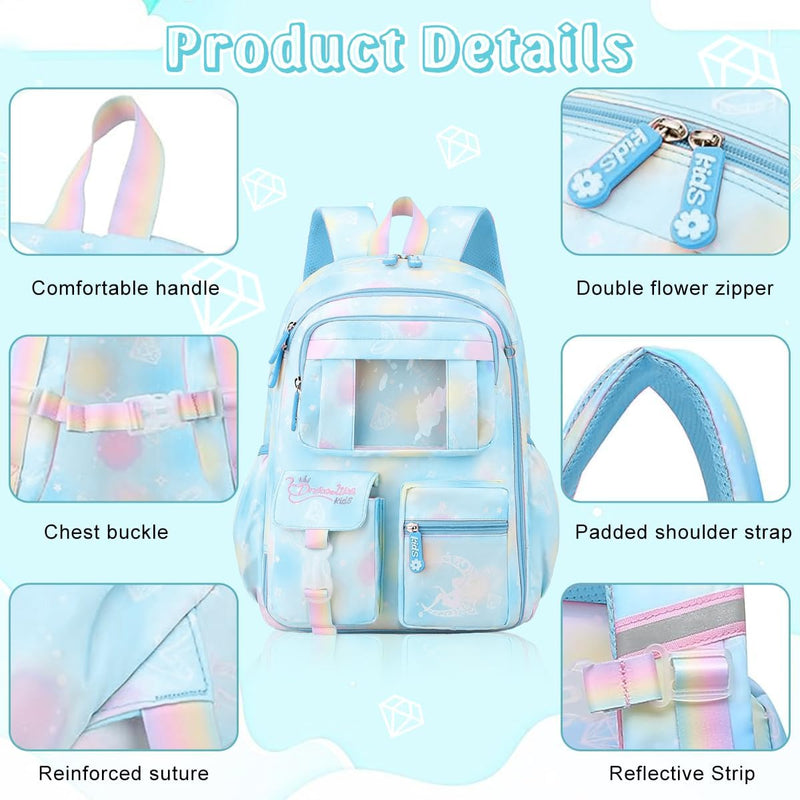 HANNEA® School Backpack for Girls, Cartoon School Backpack for Schoolgirls Large Capacity Girls Backpack for Kids