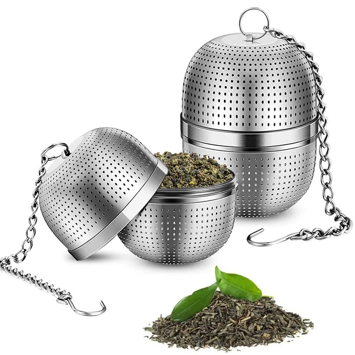 Azonee Tea Infuser for Loose Tea, Stainless Steel Tea Infuser Mesh Tea and Herb Ball Strainer, Tea Ball Strainers Infuser with Drip Trays, for Loose Leaf Tea, Herbal Tea, Mugs Teapots Spice(2 Pcs)