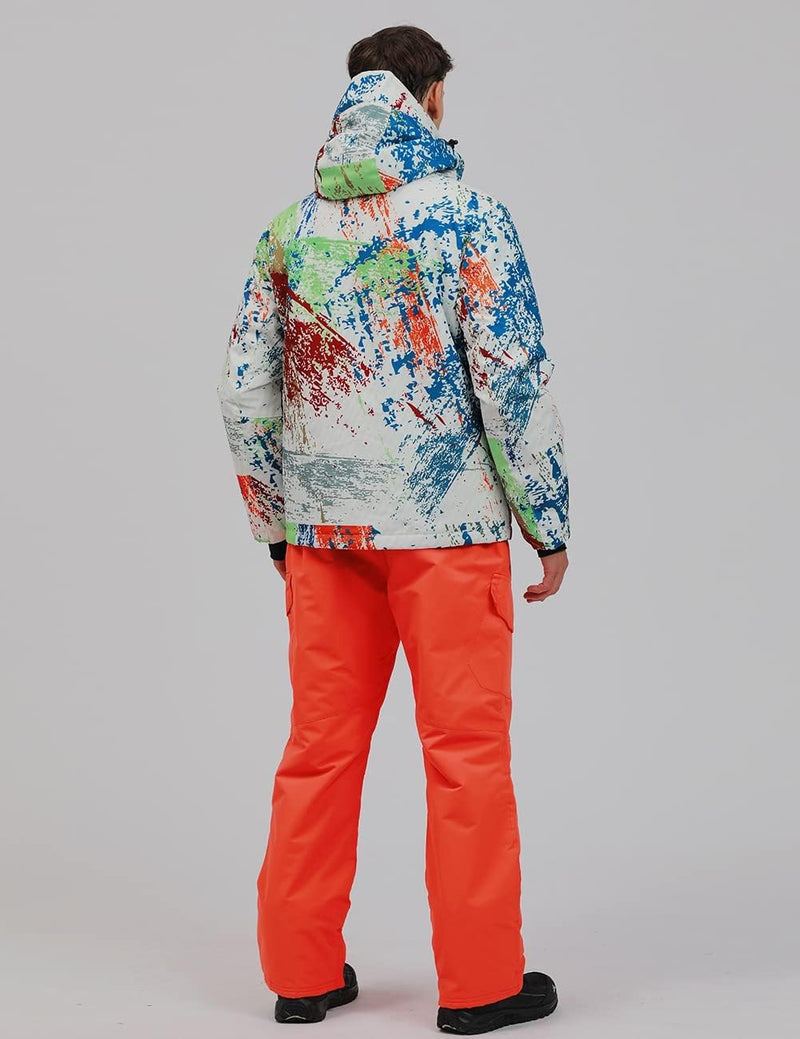 HOTIAN Men's Ski Jacket and Pants Set Snowboard Suit Waterproof SOutdoor Winter Snow Jackets Windproof Mountain Snowsuit