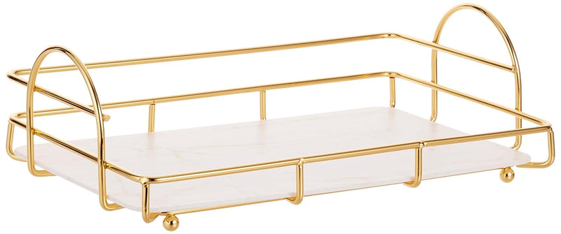 IBAMA Storage Basket Organizers Shelf Bathroom Storage Shampoo Soap Makeup Storage Rack Holder Bathroom Organizer 1 layer white, Gold, DCOGS02-WT