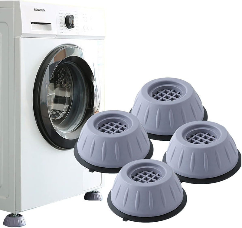 Paporich 4 Pcs Anti Vibration Pads, Washing Machine & Dryer Shock Absorbing Anti-slip Rubber Pads, Clear Plastic, Round
