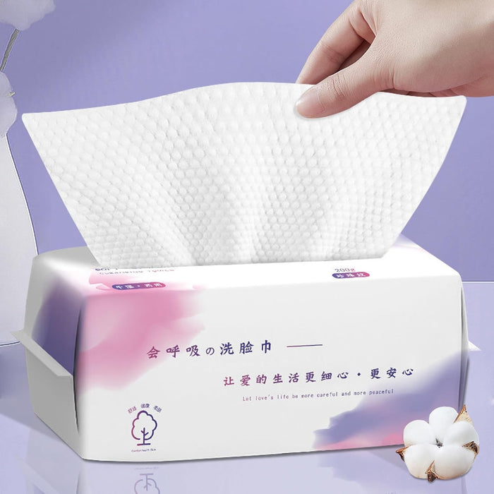 NALACAL Face Clean Towels, 100 Count Disposable Biodegradable Soft Dry Wipes for Sensitive Skin, Lint Free Facial Tissue for Cleansing, Skincare and Makeup Remover, Dry Wipes