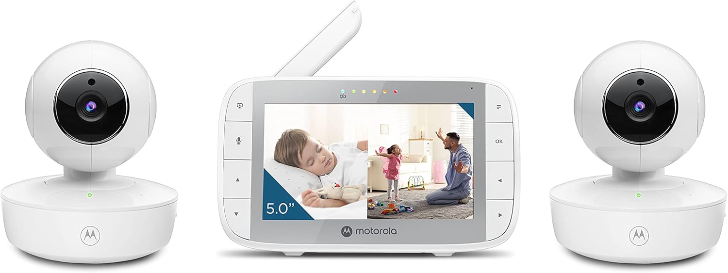 Motorola Nursery VM36XL Video Baby Monitor Camera, 1000ft Range no WiFi 2.4 GHz Wireless, 5" Screen, 2-Way Audio, Pan/Tilt/Zoom, Temp, Night Vision