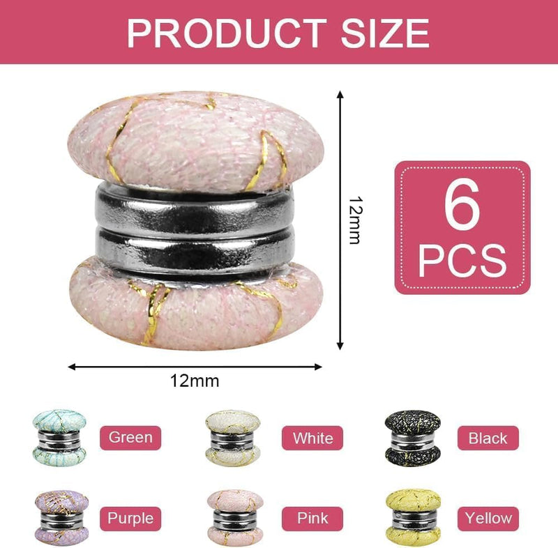 Hijab Magnet, 6 Pairs Hijab Magnetic Pins, Small Magnetic Hijab Buttons Strong Magnetic Hijab Pins Multi-Purpose Colorful Magnetic Scarf Clip Pinless Brooch Clip for Women Girls Clothes (Needleless)