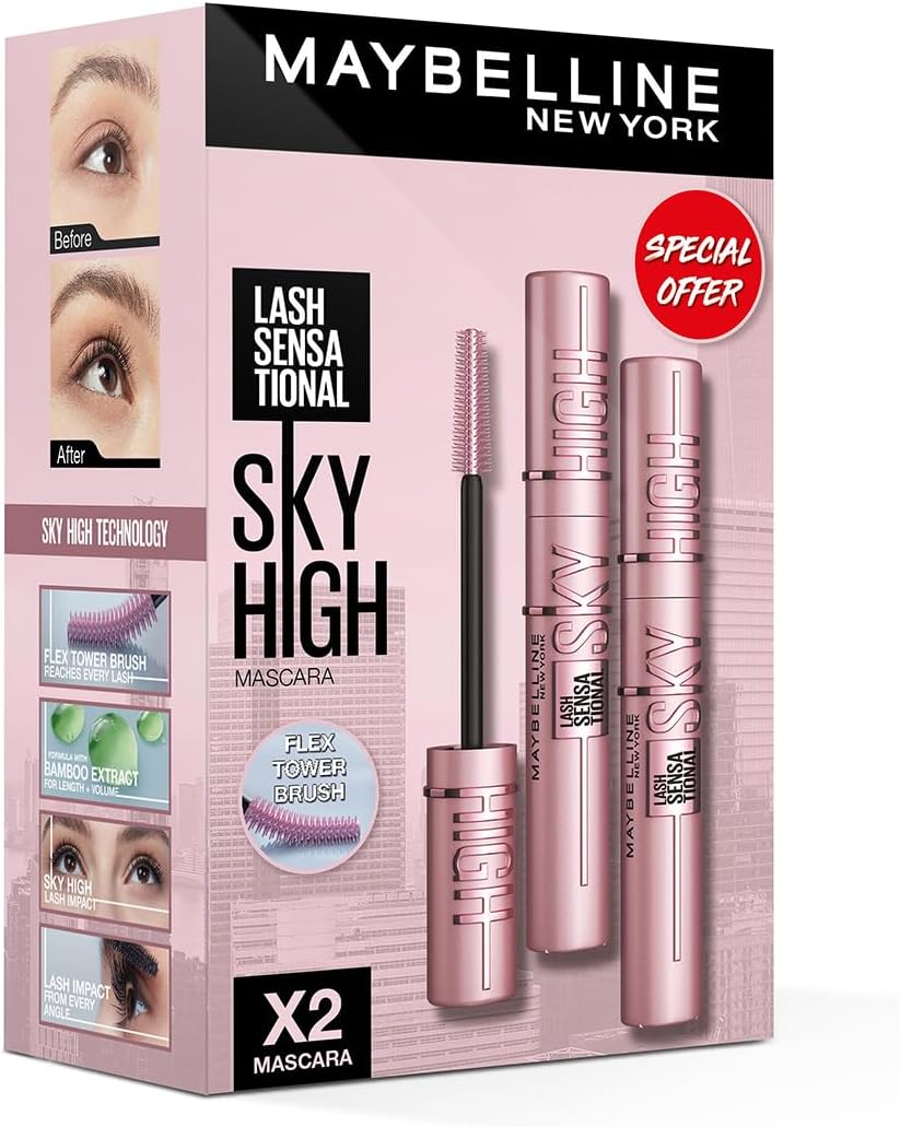 Maybelline New York - 2 PIECES SET LASH SENSATIONAL SKY HIGH MASCARA