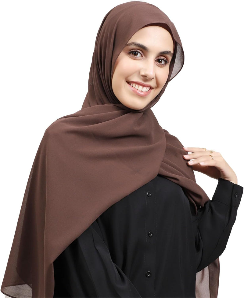 HURESON Instant Chiffon Hijab Set 3-in-1 Hijabs Scarf with Built-in Magnets and Undercap Head Wraps with Model Cap