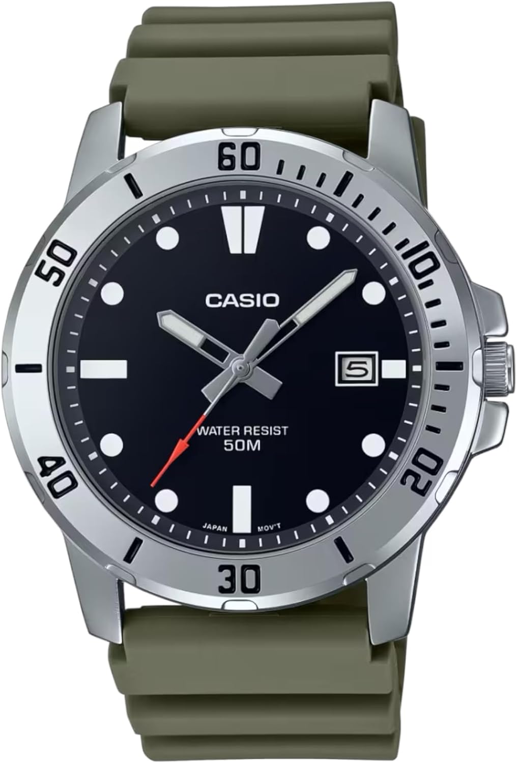 Men's Watch - MTP-VD01-3EVUDF Black Dial, Green Band – image 1