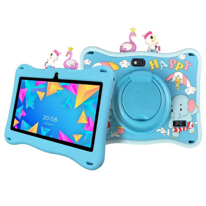 Kids 5G Tablet, 7 Inch IPS Display, 4GB RAM, 128GB ROM, Parental Controls, Educational Apps (Blue)