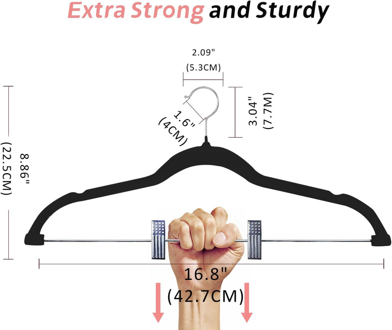 ManGotree 30 cm Baby Velvet Hangers with Movable Clips, Non-Slip Kids Felt Hangers, Ultra-Thin Space-Saving Children's Clothes Hangers for Skirts, Pants, Dresses, Shirts, Jackets (16 Pack, Pink)