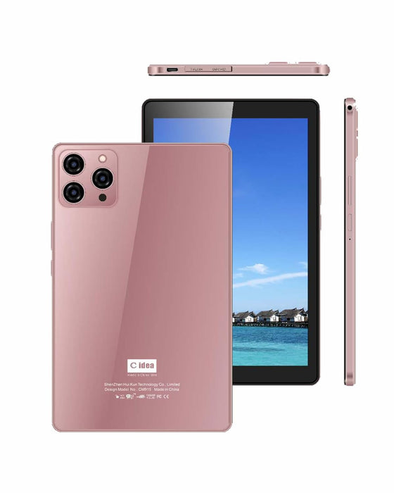 C idea 9-inch Smart Tablet PC Android Tab IPS Display Single SIM 5G LTE Wifi Zoom and Tiktok Supported CM915 with Protective Case and Wireless Airpod (Golden)